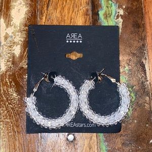 Area Stars Beaded Hoop Earrings- NWT